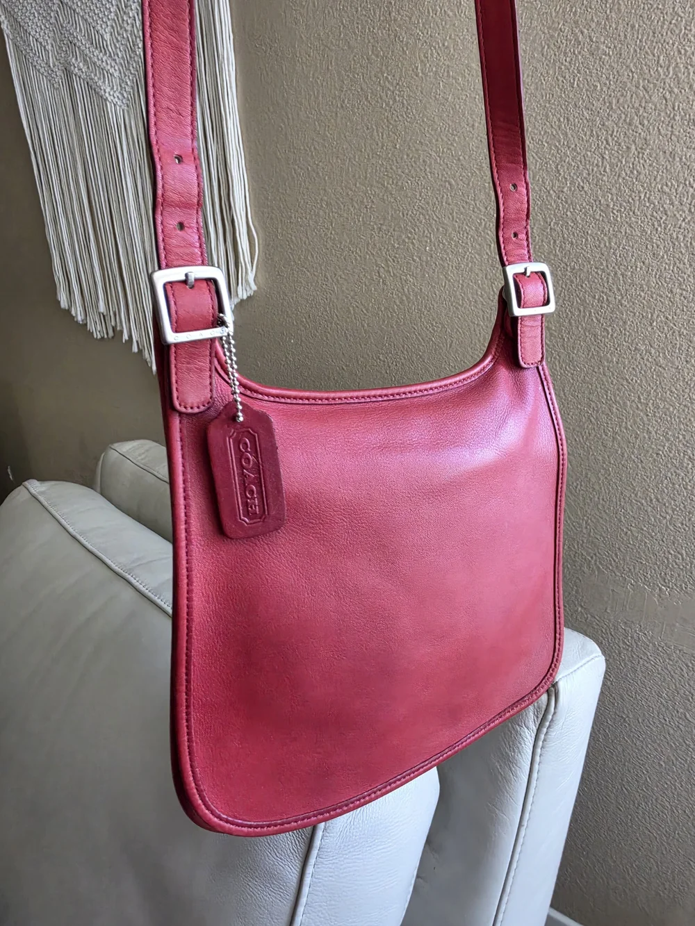 Coach Red Leather Shoulder Bag